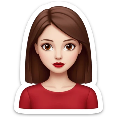 ELENA GILBERT FROM VAMPIRE DIARIES WITH RED TOP AND STRAIGHT HAIR RED LIPSTICK AND BLUSH sticker