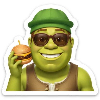Shrek raising mcdonalds sticker
