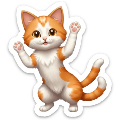 Cutest kitten on hind legs stretching sticker