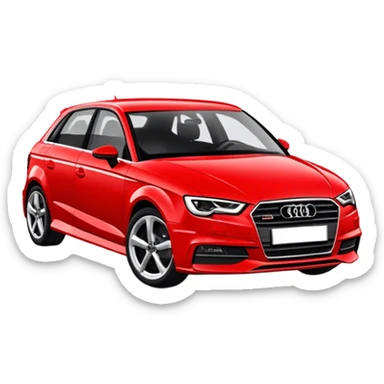 Red audi a3 sticker