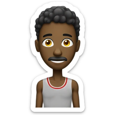 Marathon runner holidays tired black male sticker