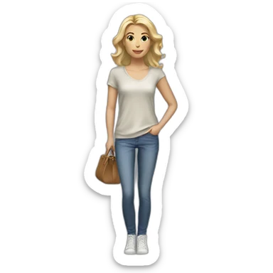 white woman casual fashion sticker
