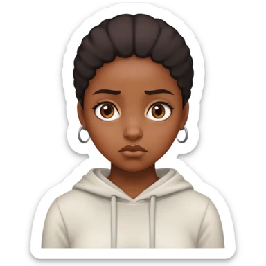 black girl with disappointment  sticker
