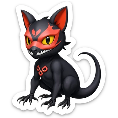 Salandit-Noibat-Litten-Hybrid with a skull-mask (Full body) sticker