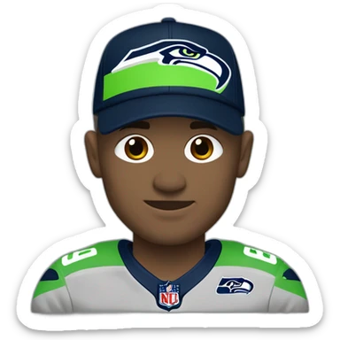 Andy Dooley wearing Seahawks jersey sticker