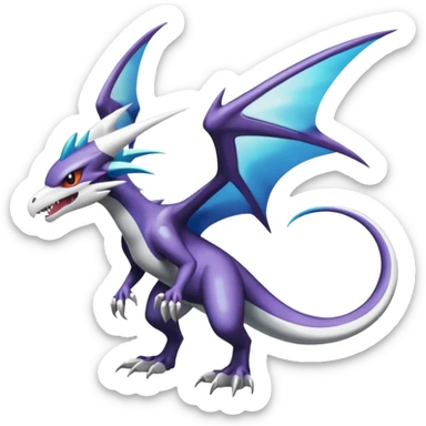 Shiny Cool Badass Noivern-Latios-Marowak-Lugia-Fakémon-hybrid-creature (full body)  sticker
