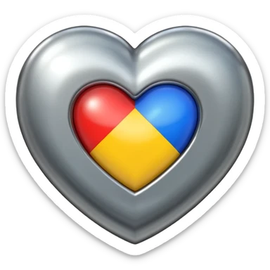 Chrome heart sticker
