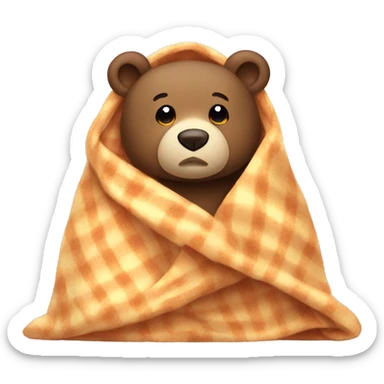bear cozy in blanket sticker