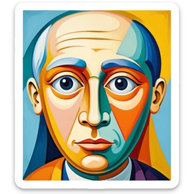 pablo picasso painting on canvas sticker