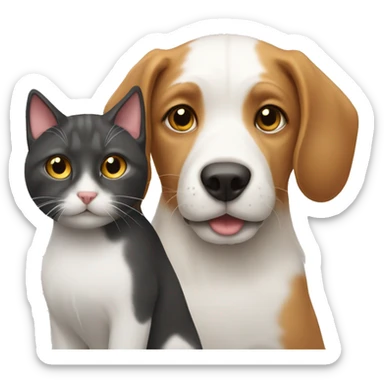 Dog and a cat sticker