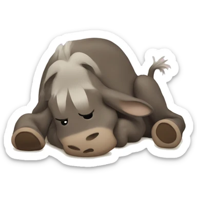 Tired dunkey on a floor sticker