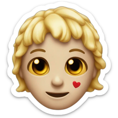 Emoji de calavera con corazones sticker