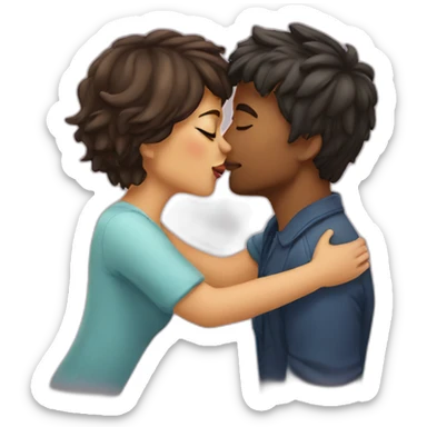 romantic kiss sticker