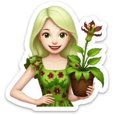 Mujer planta carnivora sticker