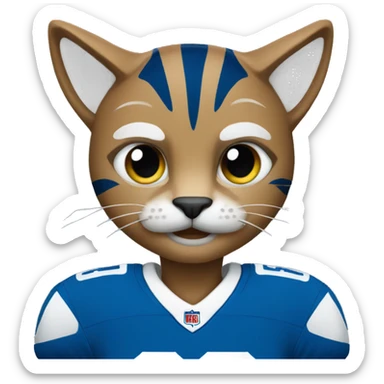 wildcat wearing blue football jersey sticker