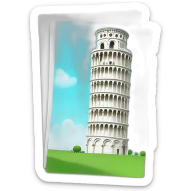 A colorful flashcard about the Leaning Tower of Pisa sticker