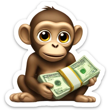 Monkey with money sticker