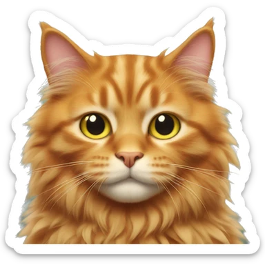 Fluffy ginger cat sticker