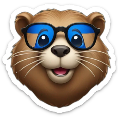 Beaver wearing glasses and black T-shirt with Pepsi name printed on it sticker