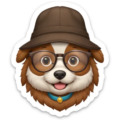 a-dog-with-hat-and-glasses sticker