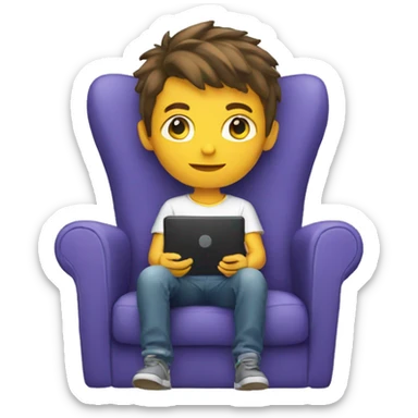 Boy sitting on gaming chair sticker