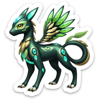  Exotic Futuristc Meloetta-Zygarde-Zeraora-Protogen-Palkia-hybrid-fusion-Fakémon-creature, full body sticker