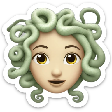 Medusa gorgona white snakes sticker