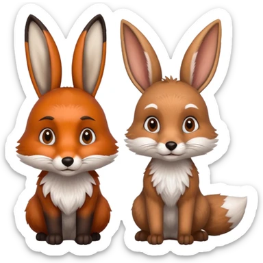 fox and rabbit sticker
