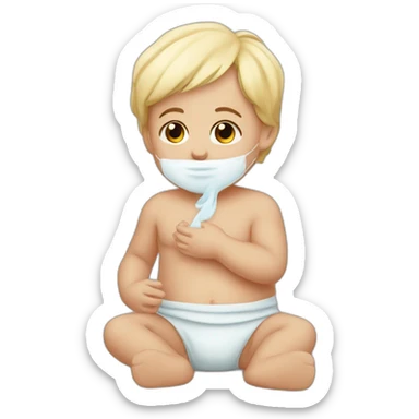 taking care of the baby white skin sticker