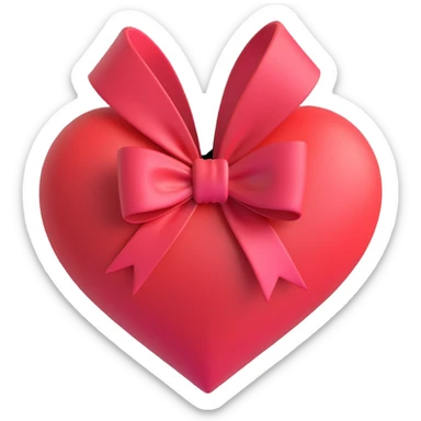 heart with a bow sticker