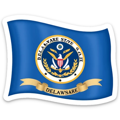 Delaware state flag with accurate colors and emblem sticker