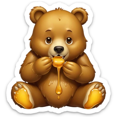 bear with honey  sticker