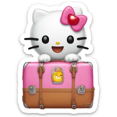 A tanned Hello Kitty goes on a trip sticker