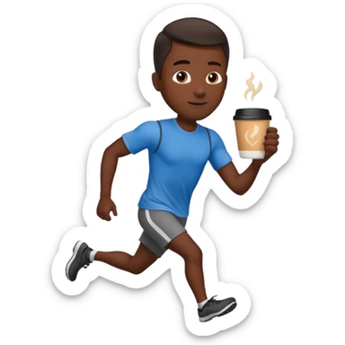 Morning Coffee Runner black man  sticker
