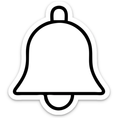 a bell icon with black outline and no fill sticker