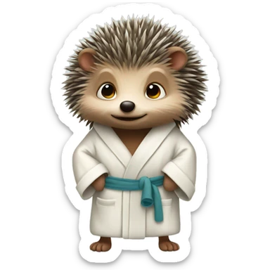 Hedgehog with bathrobe sticker