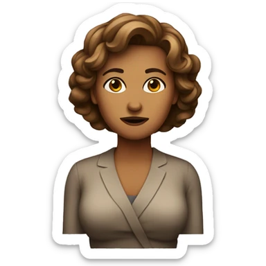 woman prominently shrugs sticker