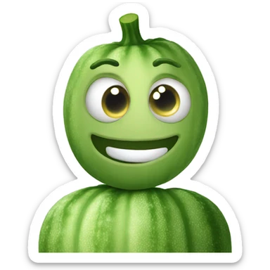 Emoji cucumber eyes big smile sticker