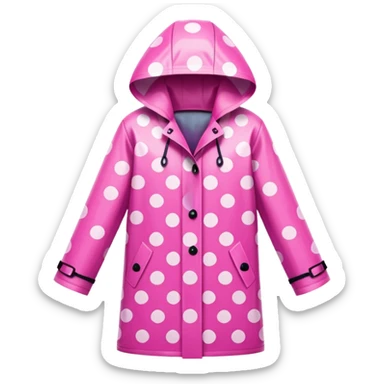 pink polka dot raincoat sticker