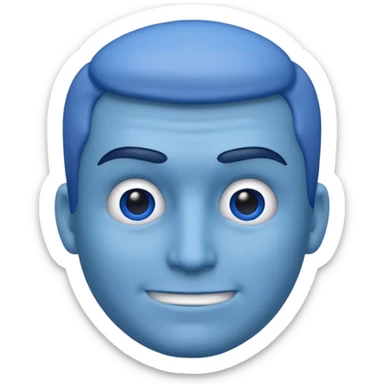 emoji of a racially ambiguous man, who looks serious. no skin color please. use a color. sticker