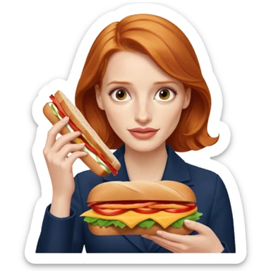 Jessica Chastain, making sandwich  sticker