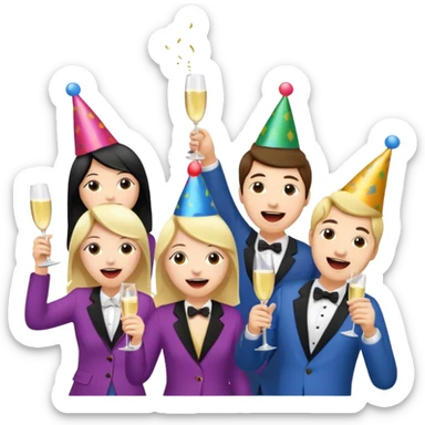 cheers and shouting happiness sticker