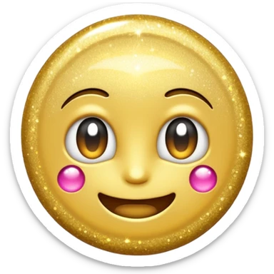 emoji of sparkling shiny glitter, with bright sparkles and shimmering particles, simple cute cartoon style sticker