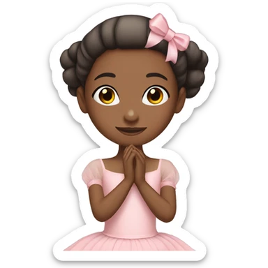 Ballerina wearing light pink clothes tying her ballet flats sticker