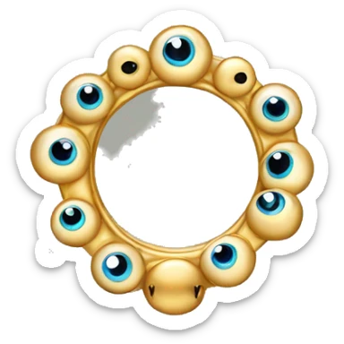 thin gold ring studded with eyeballs sticker