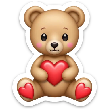 Osa de peluche femenina con corazones  sticker