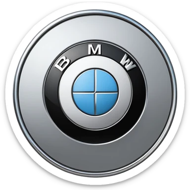 Black and white, BMW logo  sticker