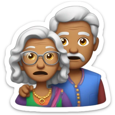 indian man angry at granny redeeming google play card sticker
