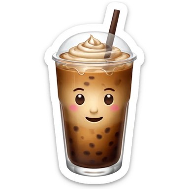 iced coffee with no eyes on the glass  sticker