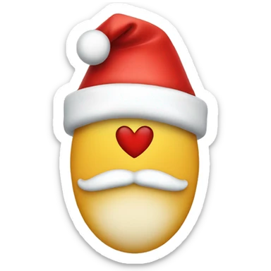 red heart wearing a Santa hat with no face sticker